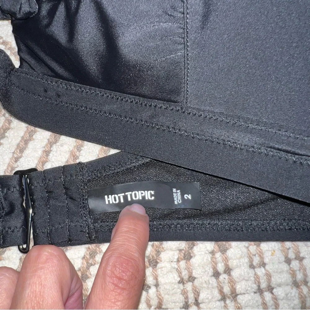 Torrid Plus Size 2X Black Halter Top Ruched Bottom Bikini Swim Set - Picture 7 of 12